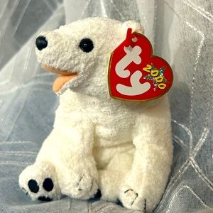 TY Beanie Baby Aurora White Polar Bear authentic real